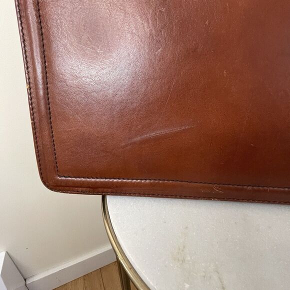 VTG 70s 80s Crouch & Fitzgerald Cognac Leather Document Holder Briefcase Wall St - Picture 4 of 16